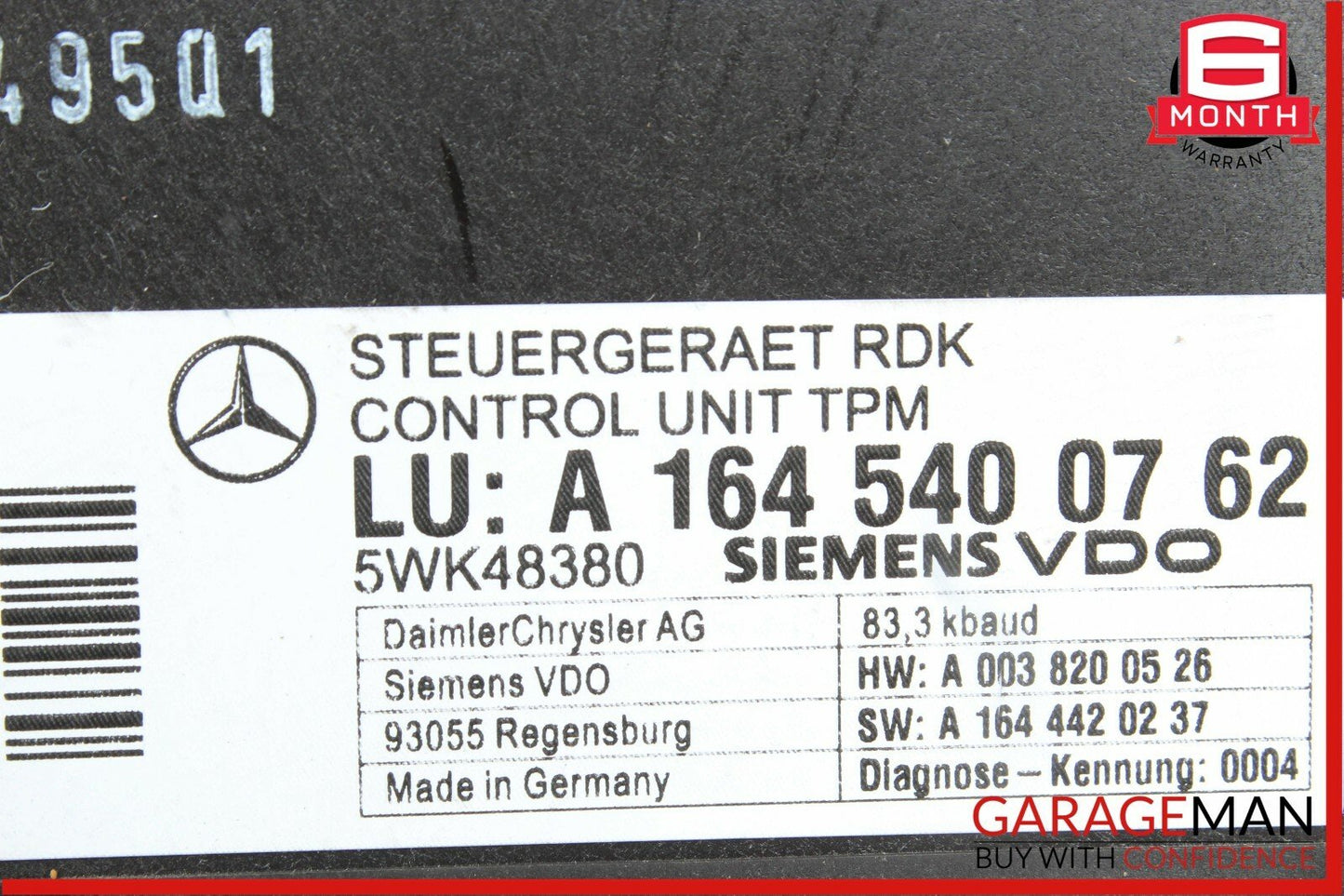 06-11 Mercedes X164 GL450 R550 TPMS Tire Pressure Control Controller Module Unit
