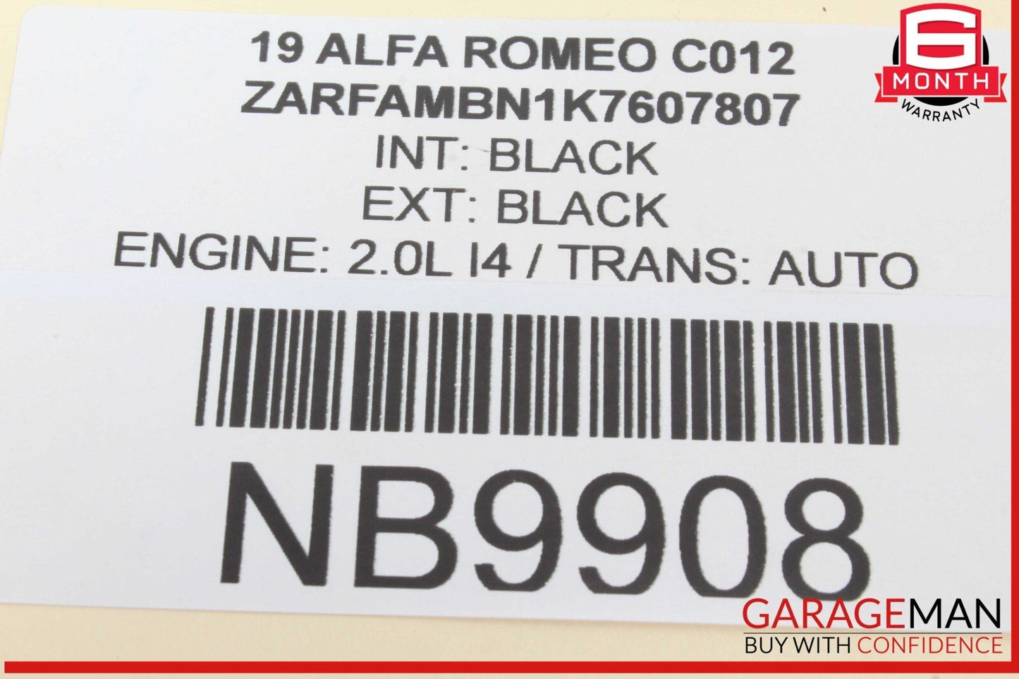 17-23 Alfa Romeo Giulia Stelvio Interior Rear View Mirror Black 156109498 OEM