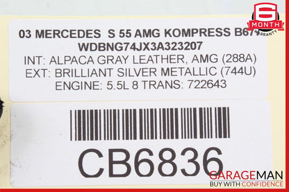 00-06 Mercedes W220 S55 Front Left Bumper Reinforcement Impact Bar Bracket OEM