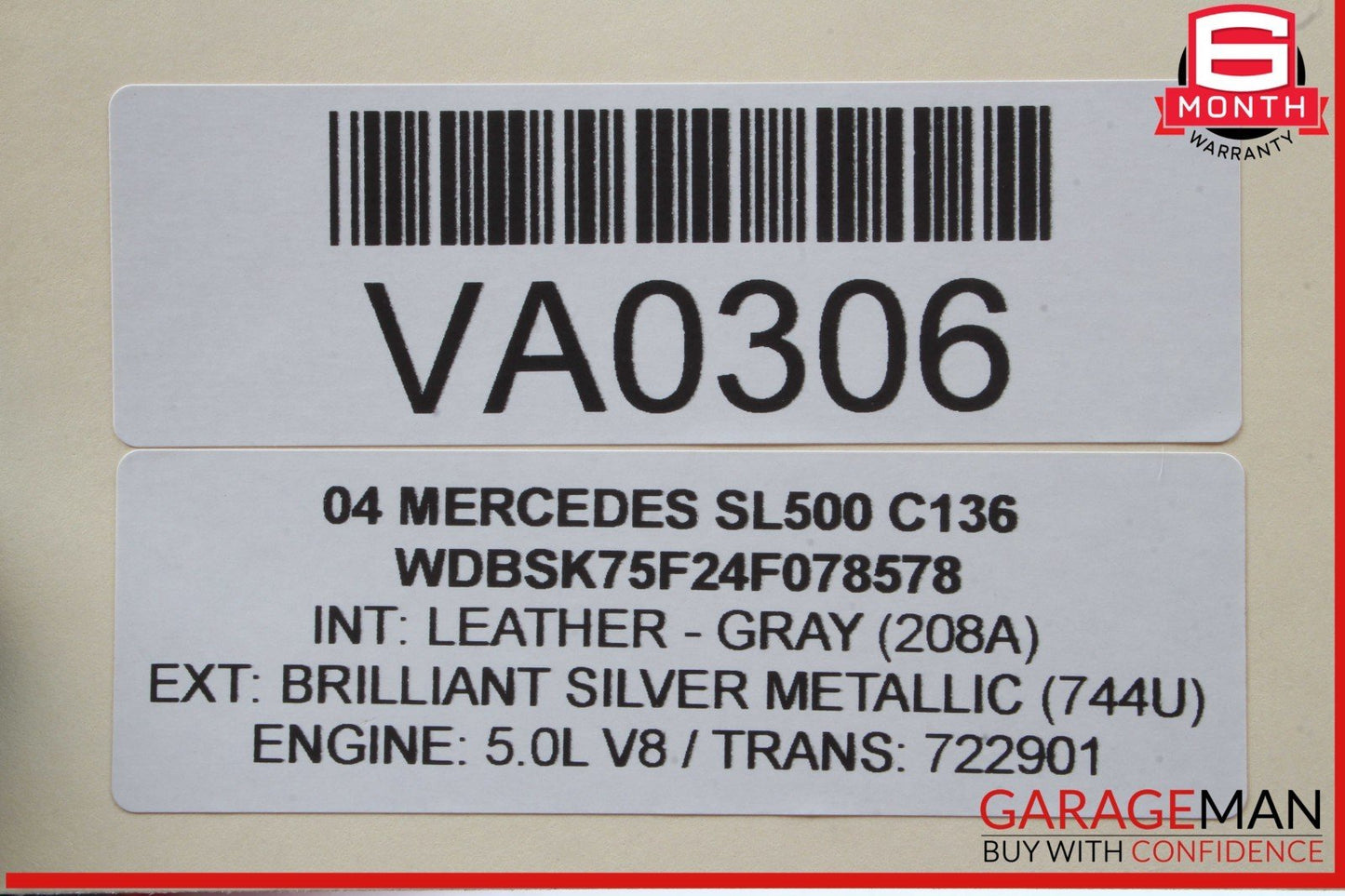 03-06 Mercedes R230 SL500 SL600 Rear Left Driver Side Tail Light Tail Lamp OEM
