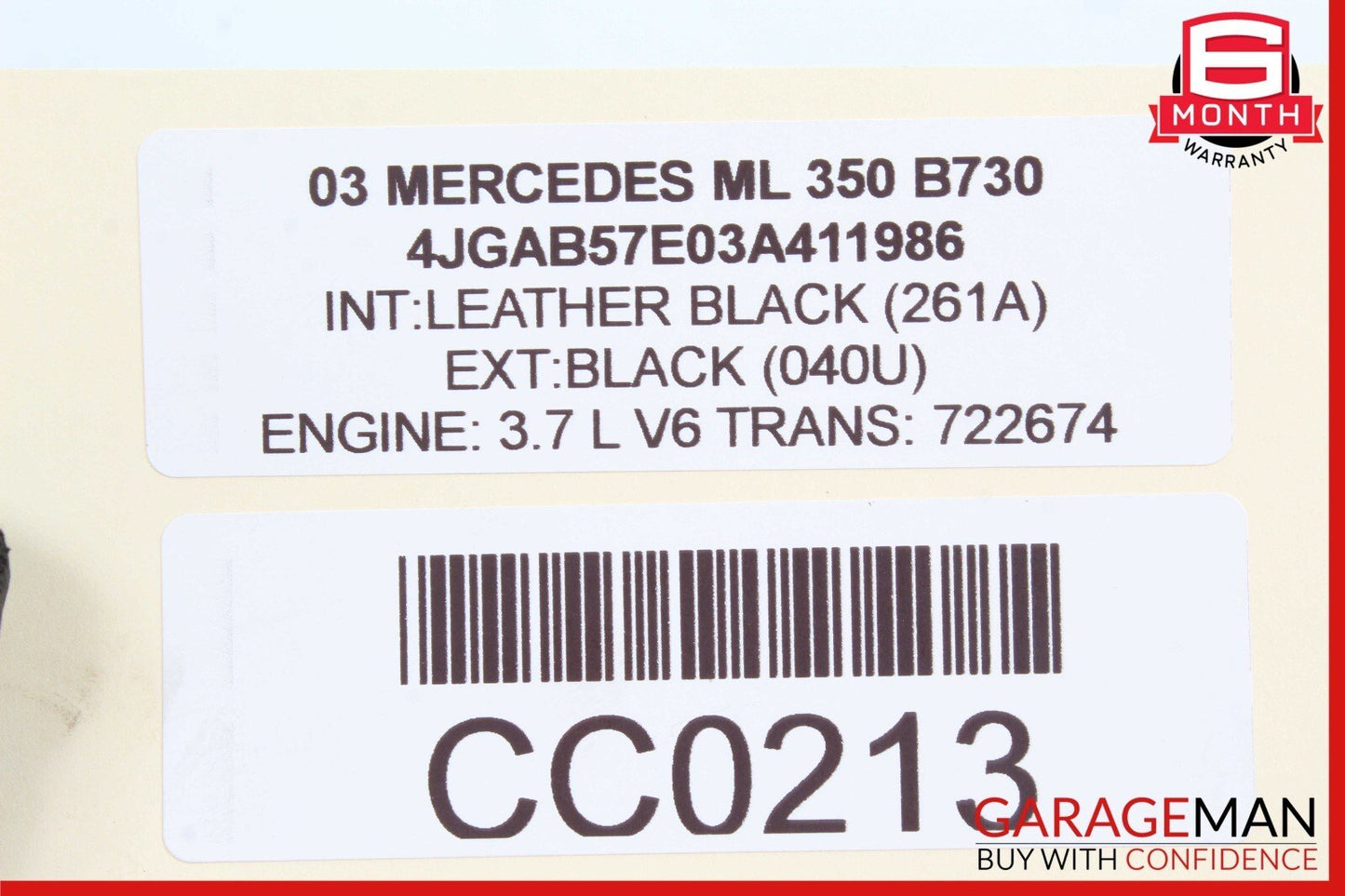 98-05 Mercedes W163 ML500 ML350 Front Right Door Window Regulator Motor Unit
