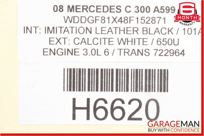 08-14 Mercedes W204 C300 Rear Overhead Dome Light Lamp Reading Map Black