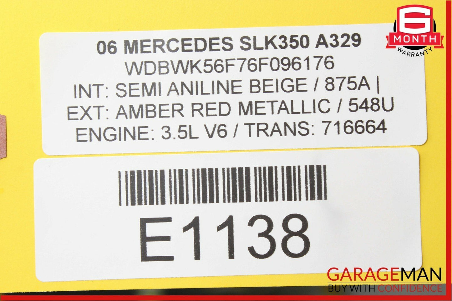 05-08 Mercedes R171 SLK350 Front Right Passenger Side Exterior Door Handle Red