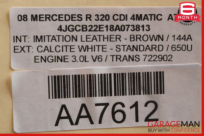 07-12 Mercedes W251 R320 Rear Seat Headrest Screen Monitor Display 33650101 OEM