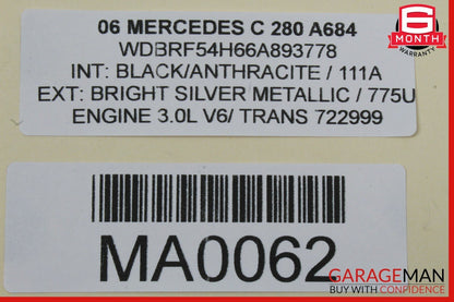 05-07 Mercedes W203 C230 C320 Dash Hazard Door Lock ESP Control Switch OEM