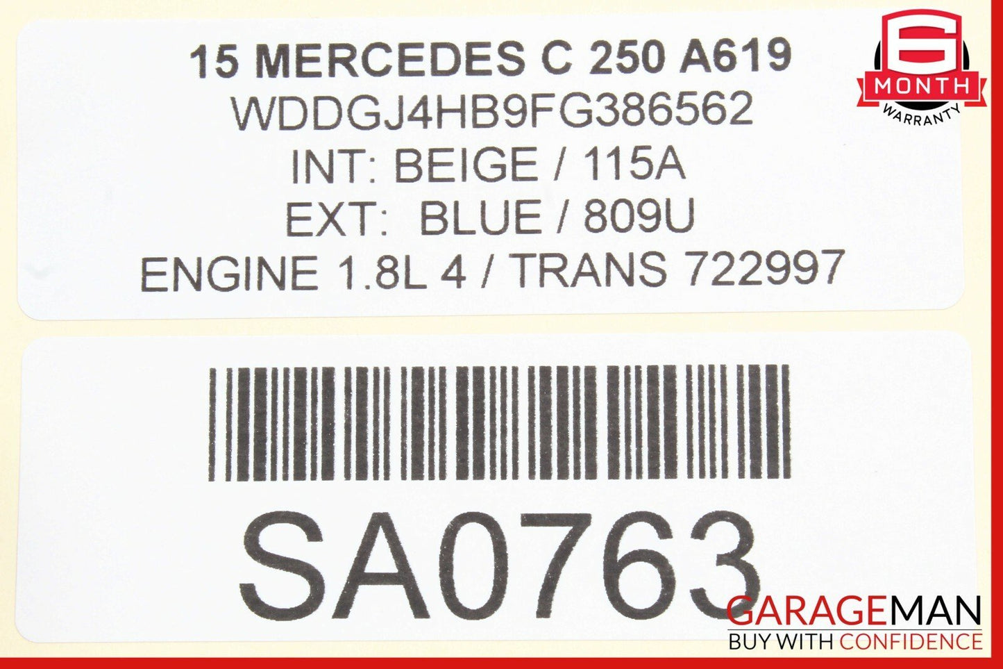 08-14 Mercedes W204 C250 Front Sub Frame Subframe Engine Crossmember Bar OEM