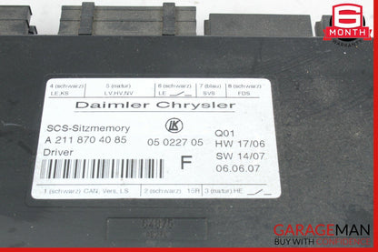 06-09 Mercedes W211 E350 CLS550 Front Left Seat Adjustment Control Module OEM