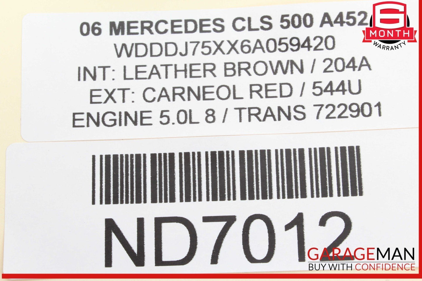 03-11 Mercedes W219 CLS500 Airbag Air Bag SRS Control Module 2118705726 OEM