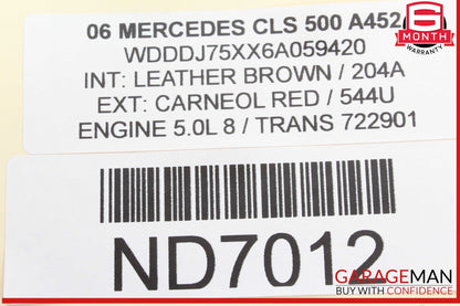 03-11 Mercedes W219 CLS500 Airbag Air Bag SRS Control Module 2118705726 OEM