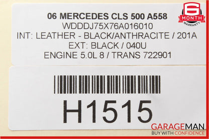06-11 Mercedes W219 CLS500 Rear Left Interior Door Trim Panel Cover Black