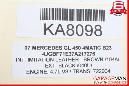 07-12 Mercedes X164 GL450 4Matic 3rd Row Seat Folding Power Switch Button OEM