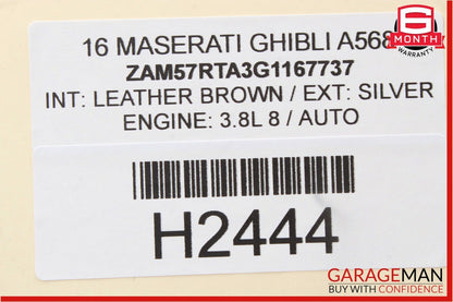 14-17 Maserati Ghibli Front Left Side Exterior Door Handle Assembly Chrome