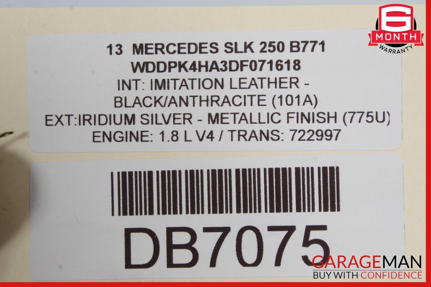 12-16 Mercedes R172 SLK250 SLK300 Front Right Lower Bottom Seat Cushion Cover