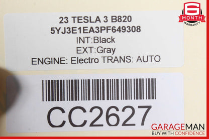 21-23 Tesla Model 3 Front Right Passenger Side Door Panel Card Trim Black OEM