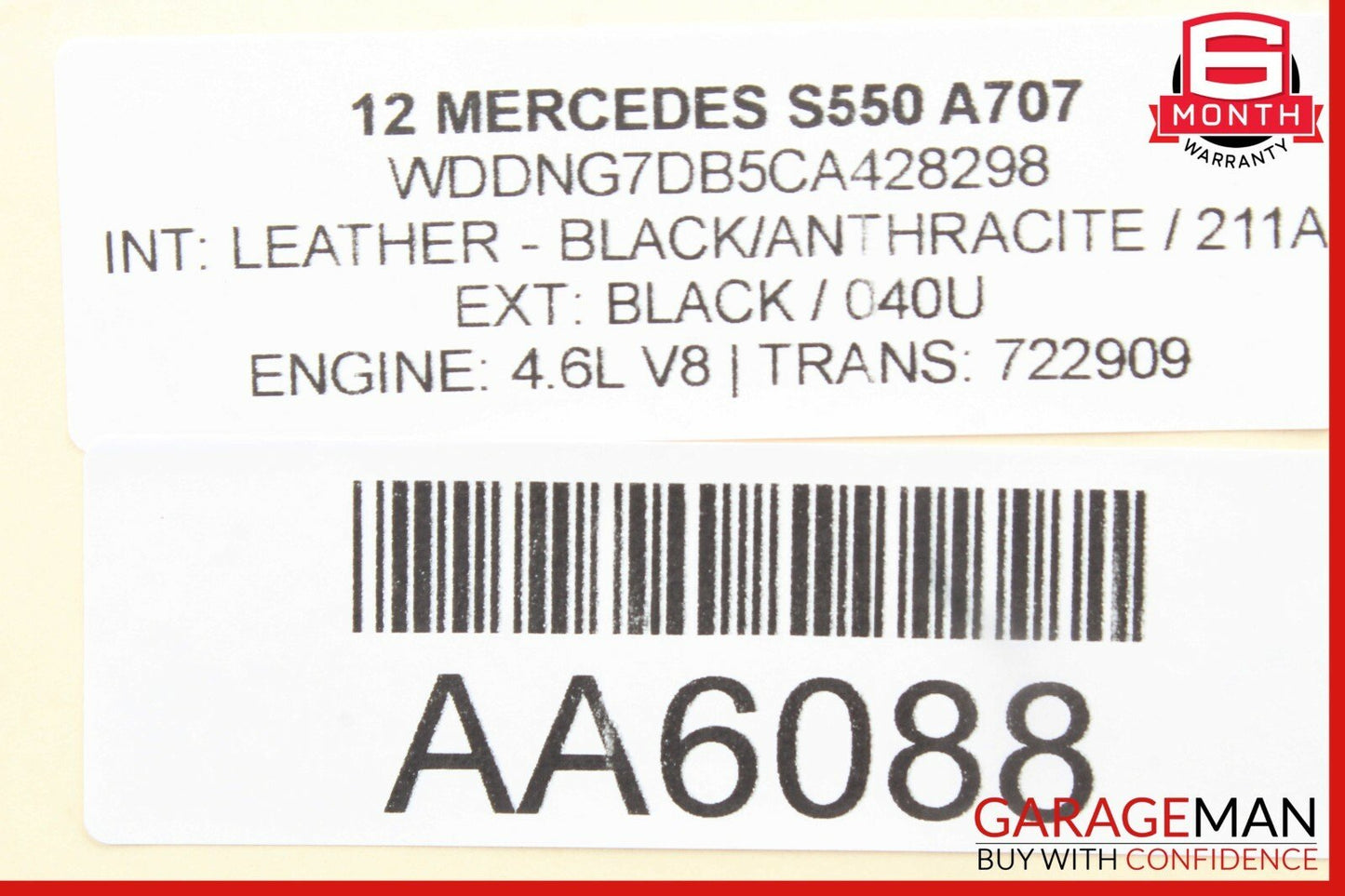 07-13 Mercedes W221 S550 S400 Front Right Exterior Door Handle Keyless Go Black