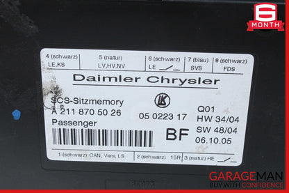 05-12 Mercedes W211 E350 GL450 Front Right Side Under Seat Control Module OEM