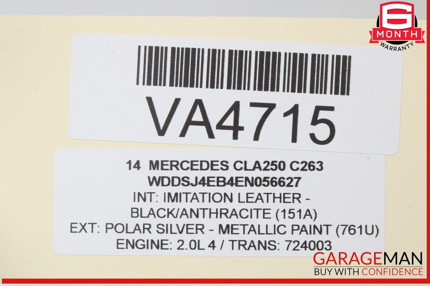 14-18 Mercedes W117 CLA250 Rear Left Side Suspension Lower Control Arm OEM