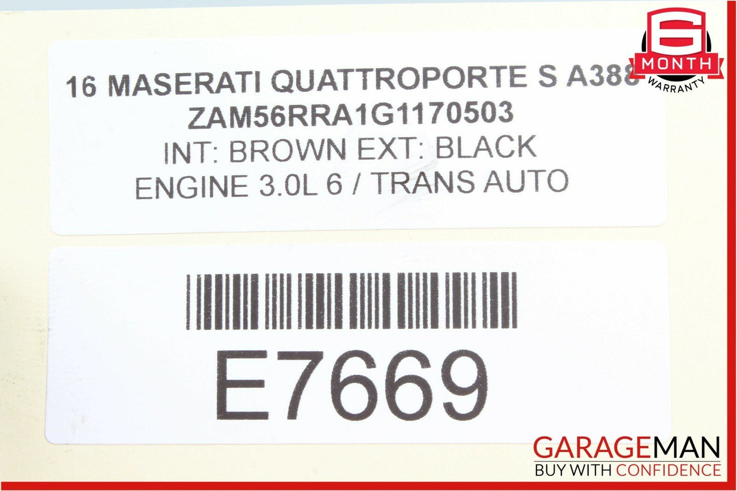 14-18 Maserati Quattroporte Front Right Passenger Side Roof Grab Handle Black