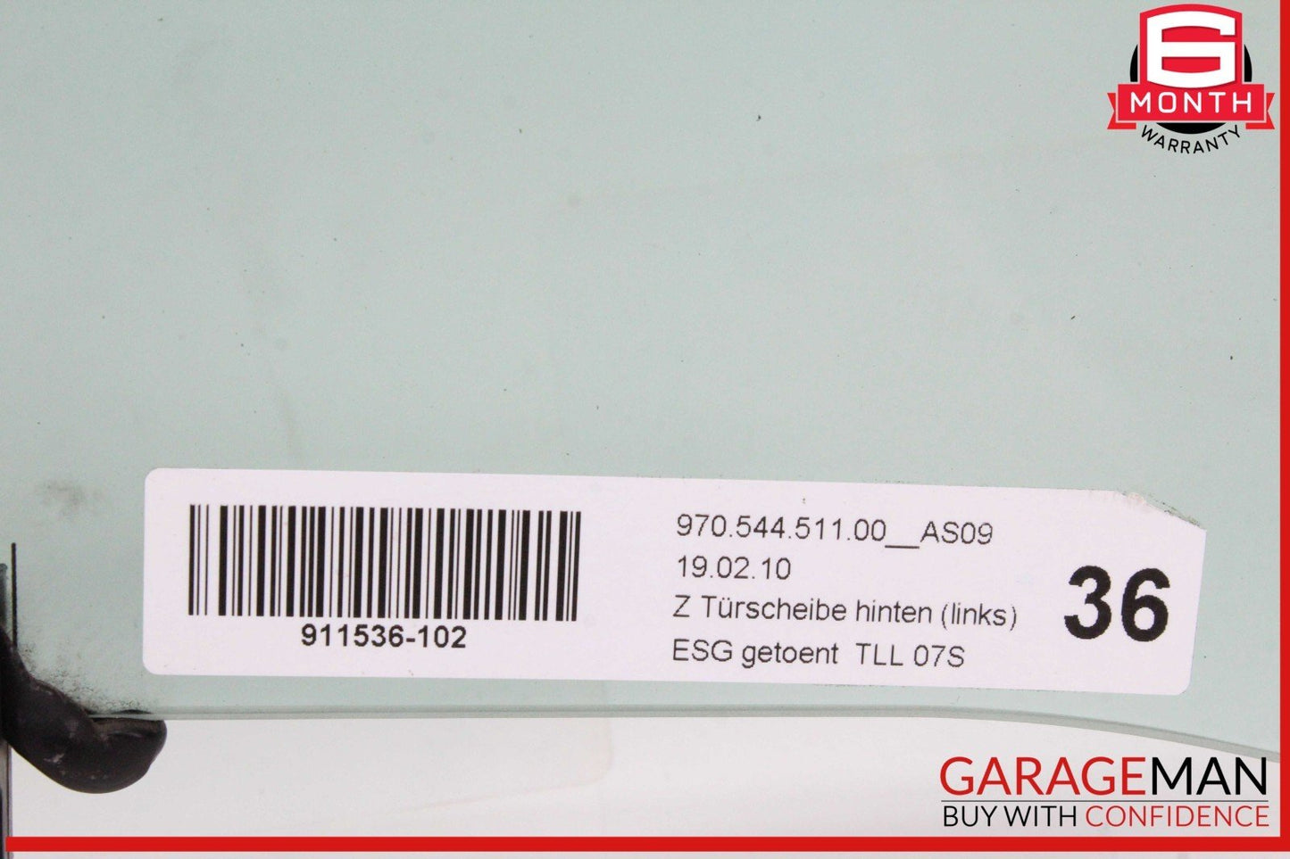 10-16 Porsche Panamera 970 Rear Left Driver Side Door Window Glass OEM