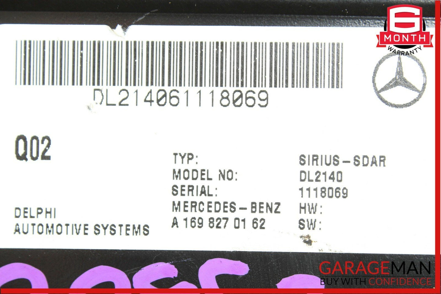 03-08 Mercedes W211 E350 E63 AMG Sirius Satellite Radio Receiver 1698270162 OEM