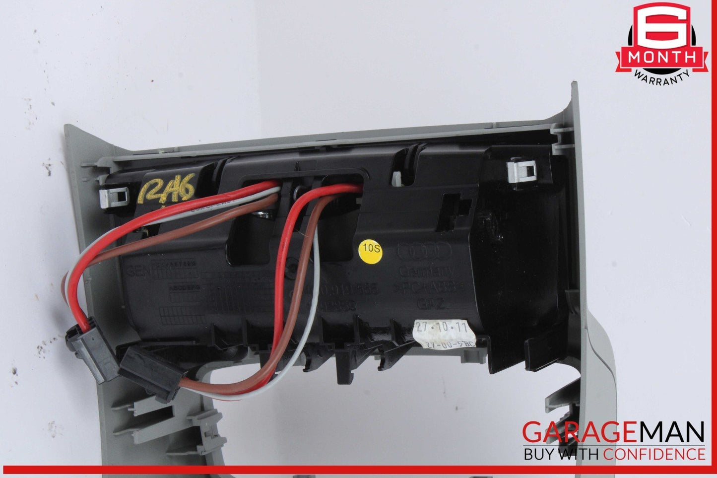 12-18 Audi A6 A7 S6 Rear Climate Control Trim Panel w/ Power Outlet Gray OEM