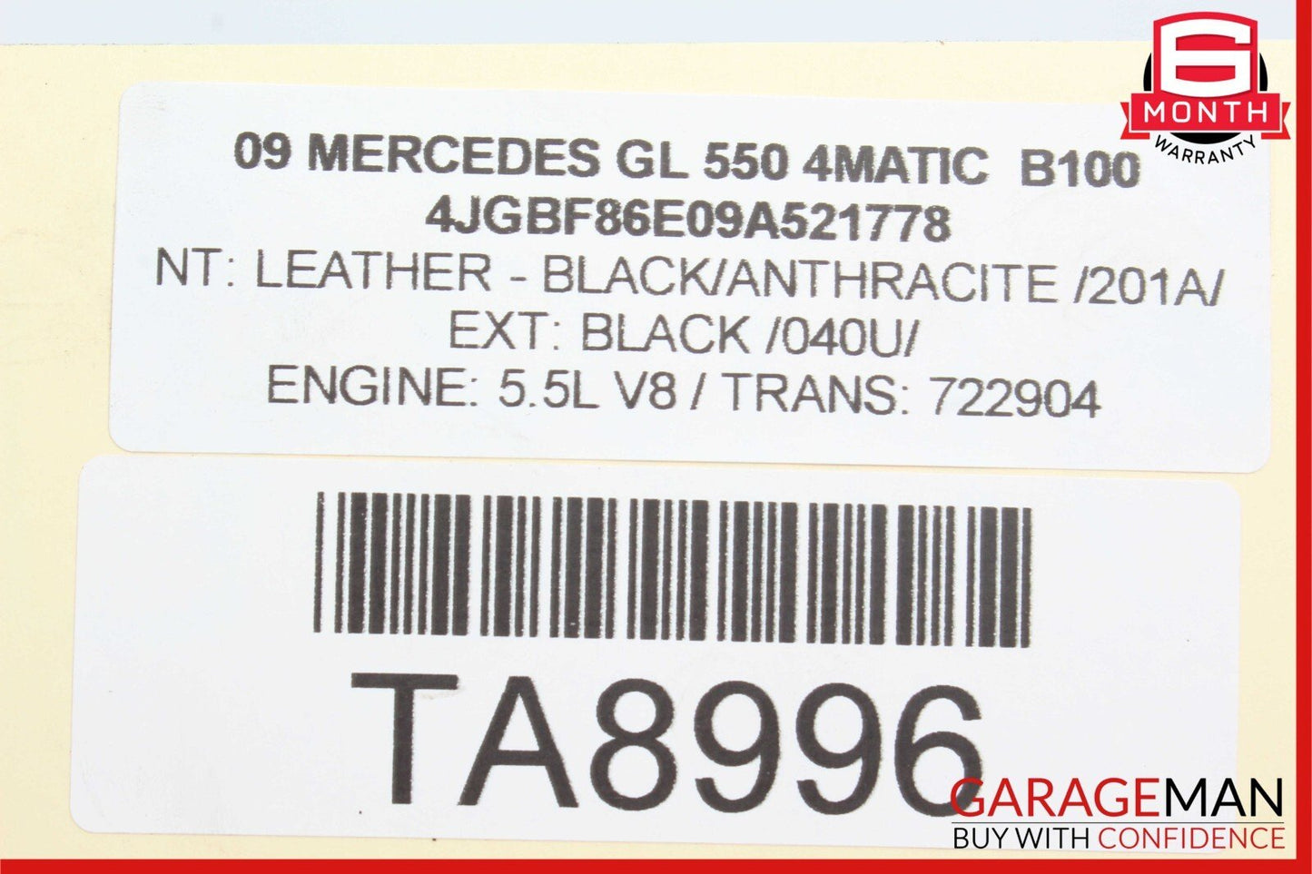 06-12 Mercedes X164 GL550 Upper Radiator Core Tie Bar Support 1646200486 OEM