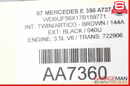 03-09 Mercedes W211 E550 E320 Front Right Passenger Door Lock Latch Actuator OEM