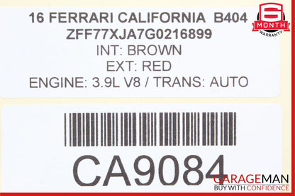 15-18 Ferrari California T Rear Right Passenger Upper Trim Cover Panel Black OEM