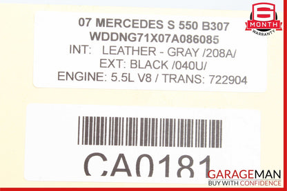 07-13 Mercedes W221 S550 S400 Rear Left Exterior Door Handle Keyless Go OEM