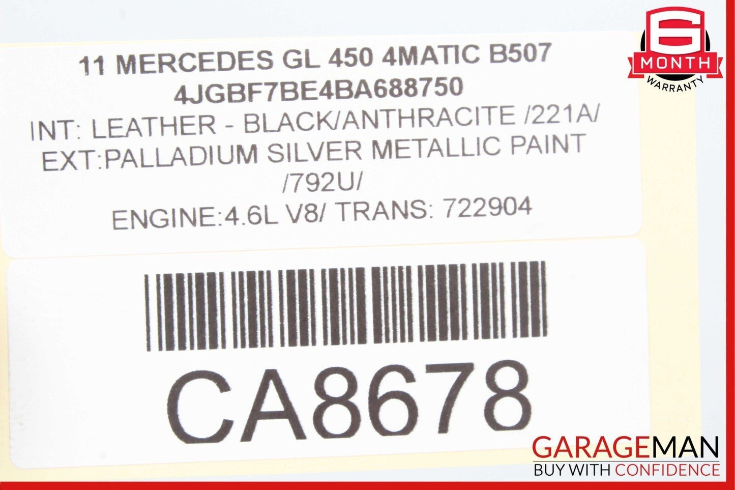 06-13 Mercedes X164 GL450 ML450 Rear Left Driver Side Exterior Door Handle OEM