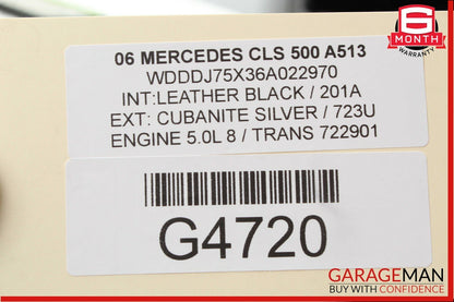 06-08 Mercedes W219 CLS500 Front Left Side Mirror Door Rear View Silver