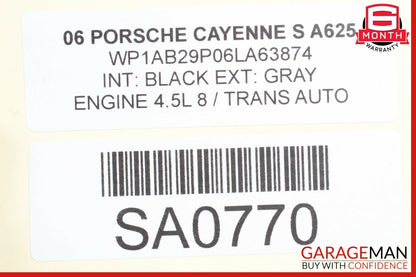 03-06 Porsche Cayenne S 955 Front Hood Bonnet Panel Assembly Gray OEM