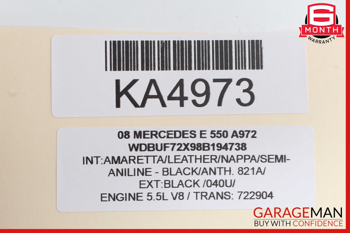 07-11 Mercedes W211 E550 CLS63 Roof Shark Fin GPS Antenna Black OEM