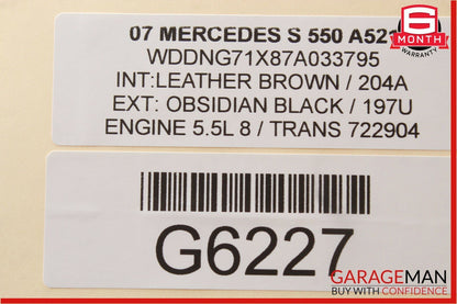 07-13 Mercedes W221 S550 Front Right Side Keyless Go Exterior Door Handle Black