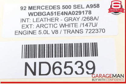 92-95 Mercede W140 500SEL Front Right Seatbelt Seat Belt Retractor Grey OEM