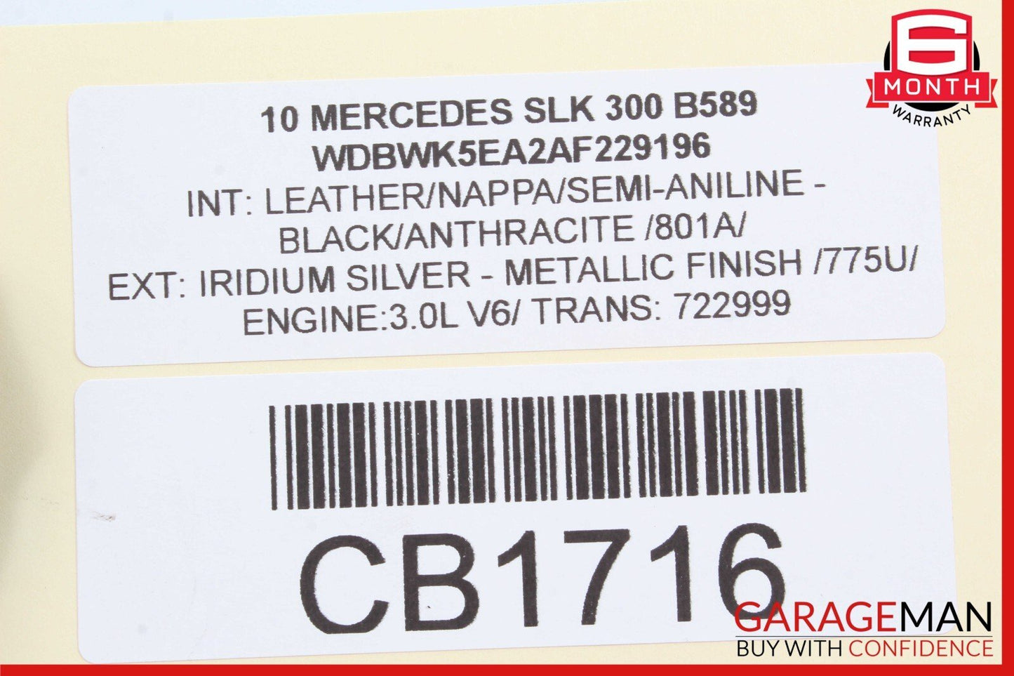 05-11 Mercedes R171 SLK300 SLK350 Front Right Side Lower Control Arm OEM