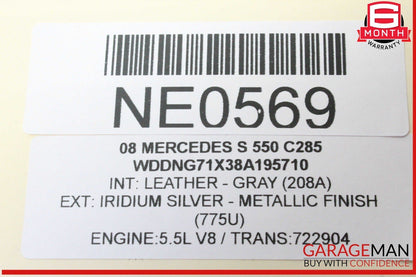 07-09 Mercedes W221 S550 S600 Front Left Side Seatbelt Seat Belt Retractor OEM