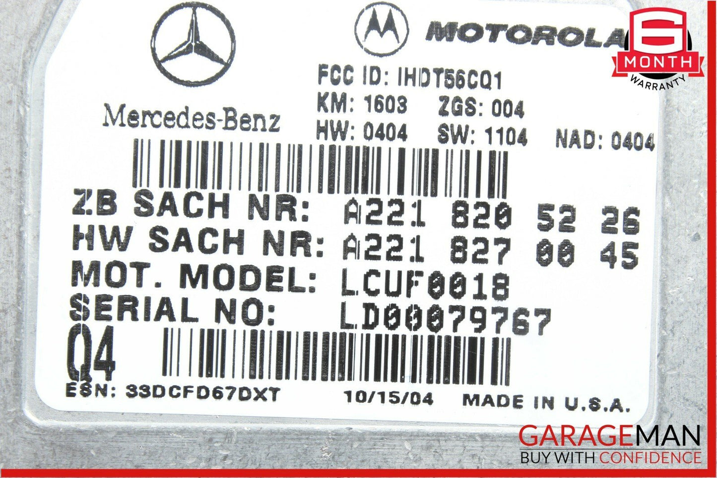 06-12 Mercedes SLK350 S600 CLK350 ML550 Voice Communication Control Module Q4