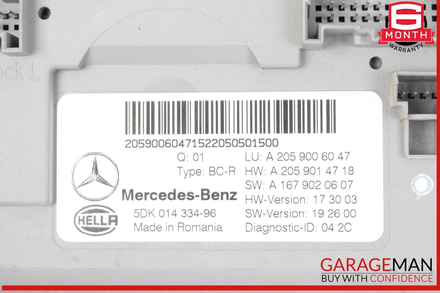 16-22 Mercedes X253 GLC300 4MATIC Body Comfort Control Module Unit BCM OEM