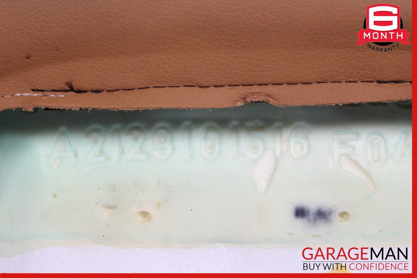 10-16 Mercedes W212 E350 E550 Front Right Top Upper Seat Cushion Cover Brown OEM