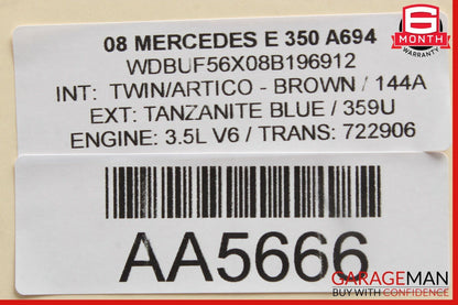 06-11 Mercedes W211 E350 CLS350 Rear Right Passenger Side Door Control Module
