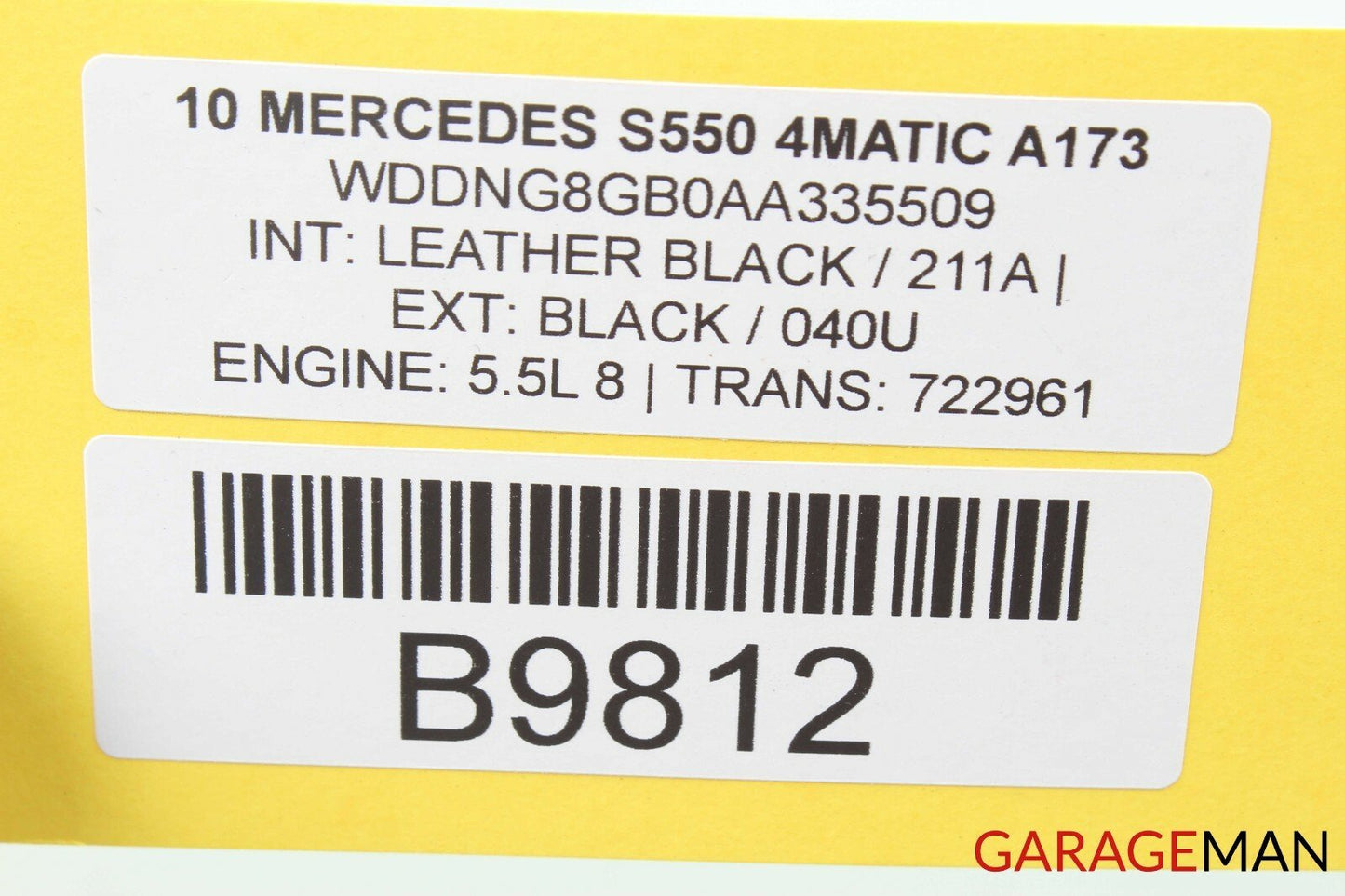 10-13 Mercedes W221 S550 S65 AMG Interior Rear View Mirror Assembly Gray OEM
