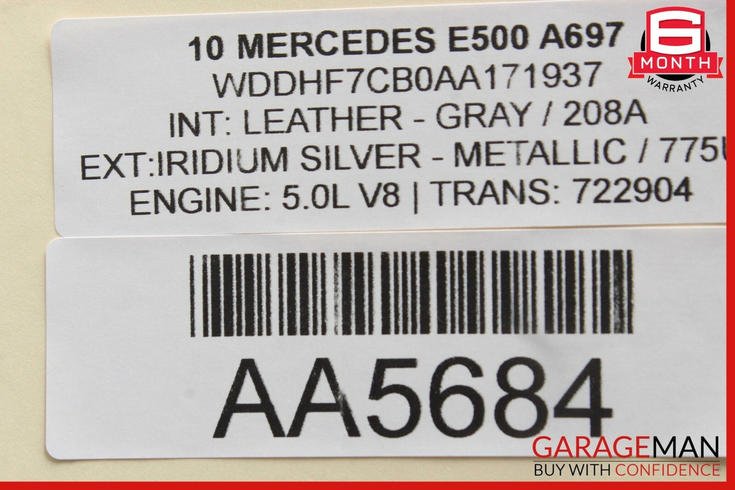 14-16 Mercedes W212 E500 E550 Front Right Side Interior Door Panel Trim Assembly