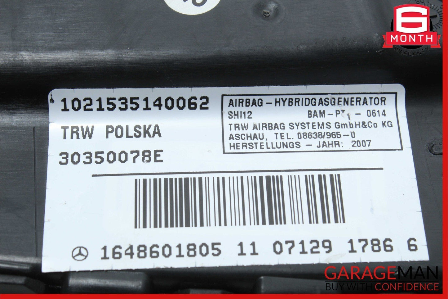 06-14 Mercedes X164 GL450 CL550 Front Right Passenger Side Seat Airbag SRS OEM