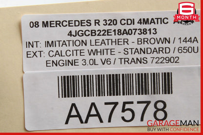 07-12 Mercedes W251 R320 ML350 Front Top Overhead Dome Light Map Lamp Brown