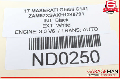 17-22 Maserati Ghibli Quattroporte Interior Rear View Mirror Black 670071053 OEM