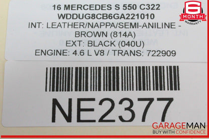 14-17 Mercedes W222 S550 Blind Spot Radar Control Module Unit 0009000106 OEM