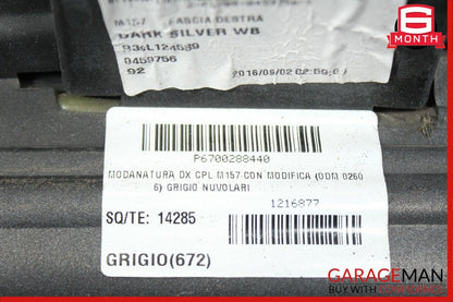 14-17 Maserati Ghibli Right Side Rocker Skirt Molding Trim Panel Silver