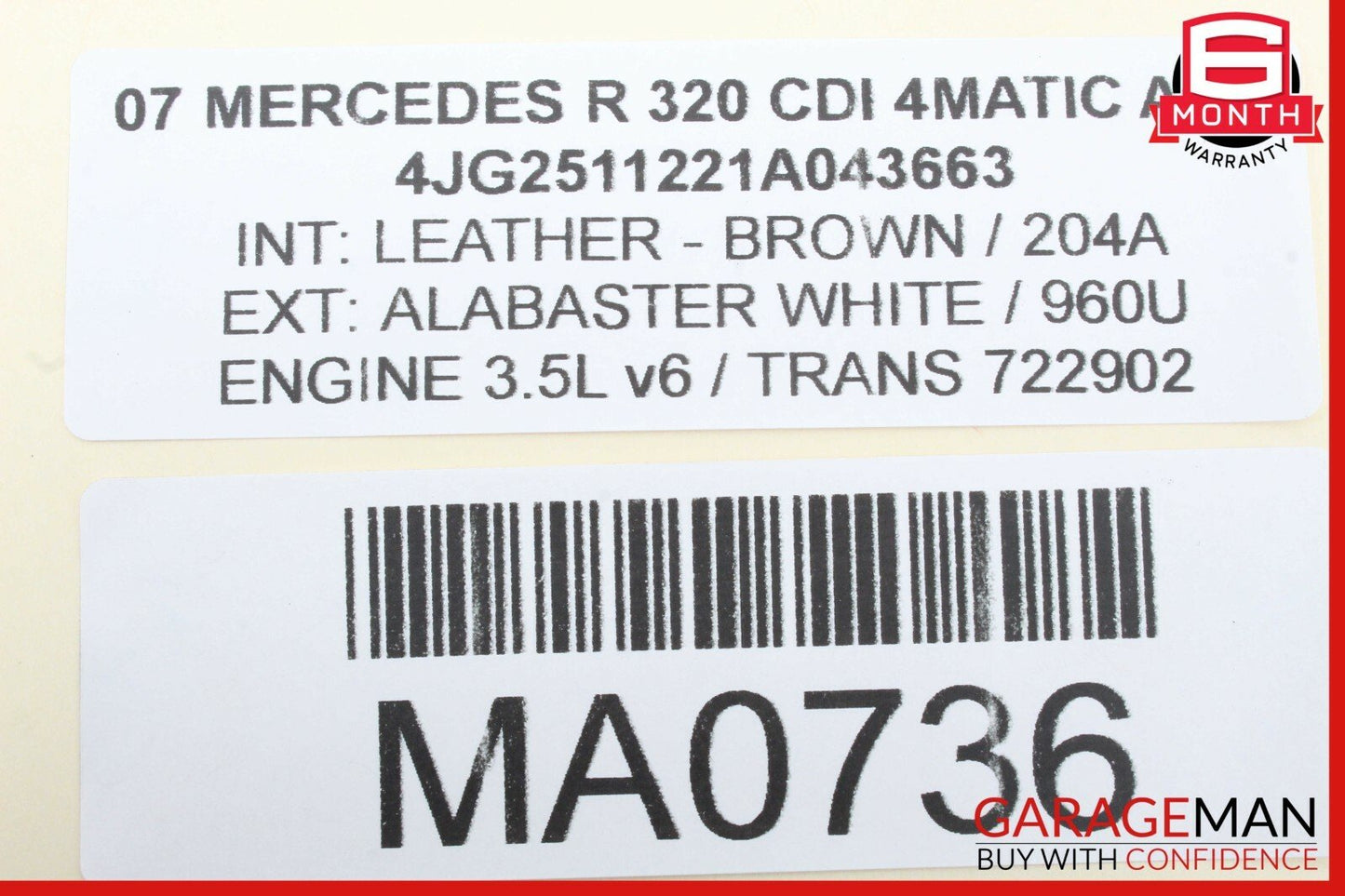 06-10 Mercedes W251 R320 Left Driver side Door corner Tweeter Speaker OEM