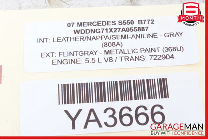 07-14 Mercedes W221 S550 S500 CL550 Dynamic Seats Seat Pressure Vacuum Tank